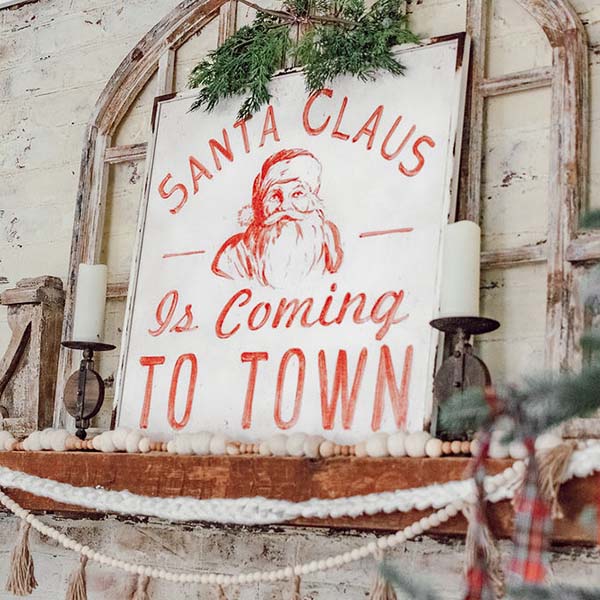 Coming to Town Distressed Metal Sign