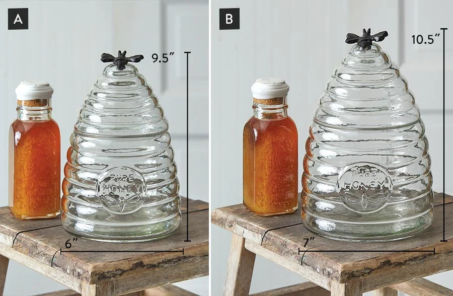 Honey Hive Glass Canister, Pick your Size