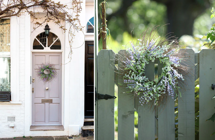 Lavender With Mixed Greenery Wreath, Pick Your Size