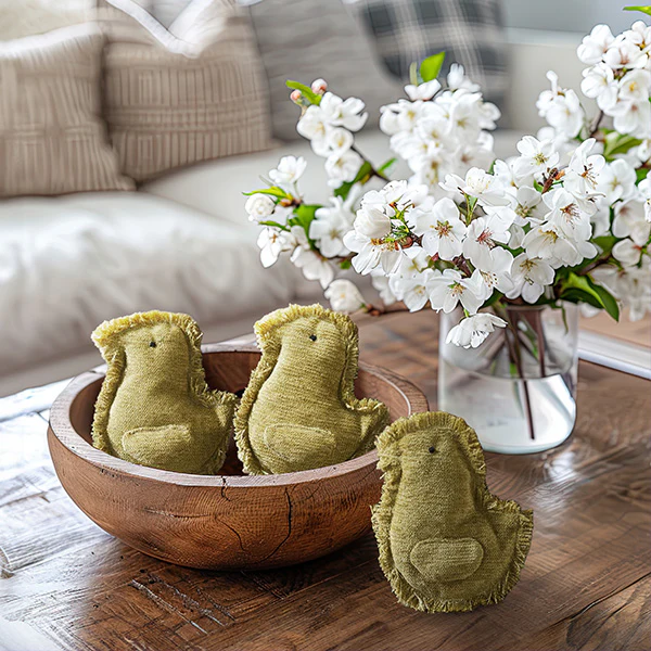 Primitive Baby Chicks Bowl Fillers, Set of 3